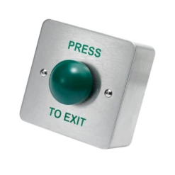 ICS Exit Button Green Dome Surface Fitting 1 Gang Low Duty DRB044S-SS-PTE