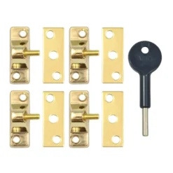 YALE 8K118 Casement Window Lock - 4 Pack - PB 4 Locks + 1 Key Visi