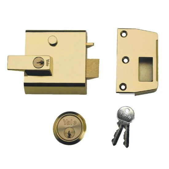 YALE No.1 & No.2 Auto Deadlocking Nightlatch 60mm BLUX / PB Visi (P1)