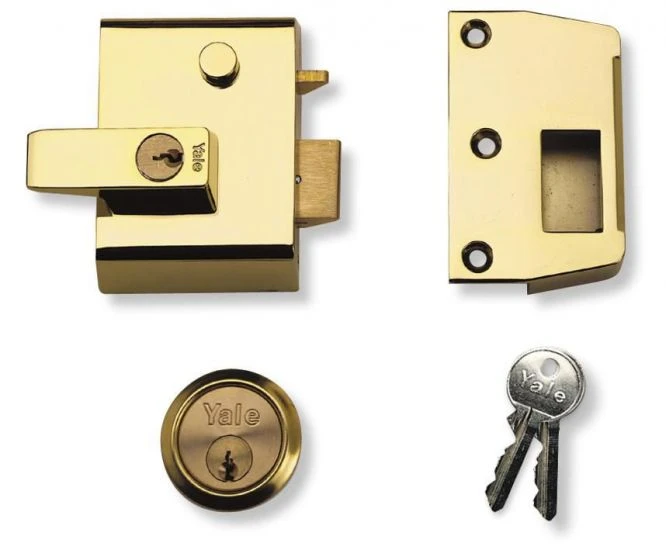 YALE No.1 & No.2 Auto Deadlocking Nightlatch 40mm BLUX / PB Visi (P2)