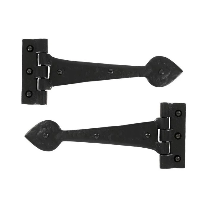 From The Anvil. Black 10 1/2'' Antique T Hinge (pair)