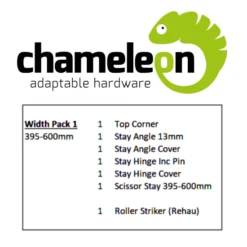 CHAMELEON 13mm Axis Tilt Before Turn Face Fit Width Pack 395mm-600mm (Width Pack 1)
