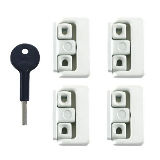 YALE 8K101 Window Swing Lock WH 4 Locks + 1 Key Visi