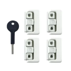 YALE 8K101 Window Swing Lock - WH 4 Locks + 1 Key Visi
