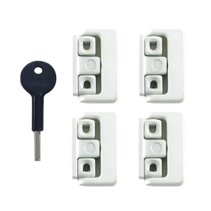 YALE 8K101 Window Swing Lock - WH 4 Locks + 1 Key Visi