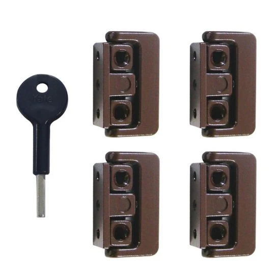 YALE 8K101 Window Swing Lock BRN 4 Locks + 1 Key Visi