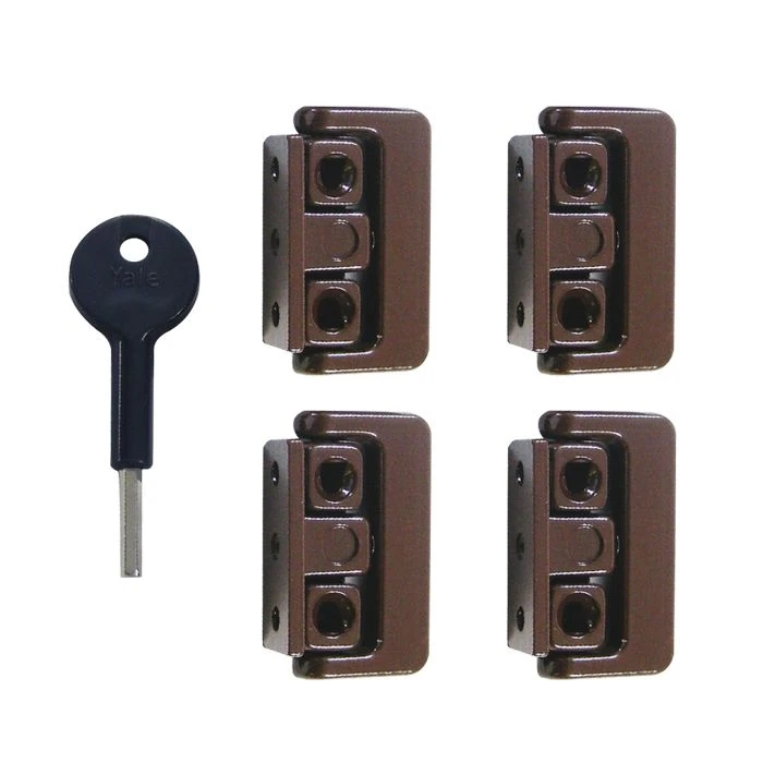 YALE 8K101 Window Swing Lock - BRN 4 Locks + 1 Key Visi