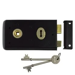 ASEC 1 Lever Double Handed Rimlock - 140mm Black