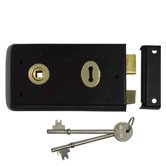 ASEC 1 Lever Double Handed Rimlock - 140mm Black