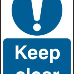ASEC `Keep Clear` 200mm X 300mm PVC Self Adhesive Sign 1 Per Sheet