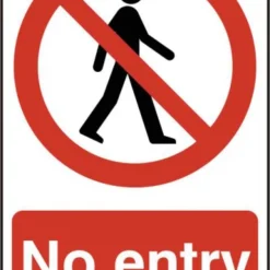 ASEC `No Entry` 200mm X 300mm PVC Self Adhesive Sign 1 Per Sheet