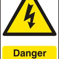 ASEC `Danger High Voltage` 200mm X 300mm PVC Self Adhesive Sign 1 Per Sheet