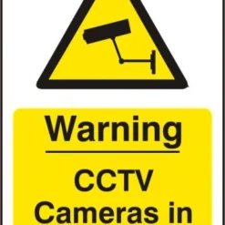 ASEC `Warning CCTV Cameras In Operation` 200mm X 300mm PVC Self Adhesive Sign 1 Per Sheet