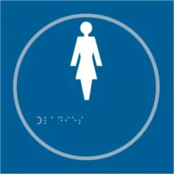 ASEC `Ladies` 150mm X 150mm Taktyle (Braille) Self Adhesive Sign 1 Per Sheet