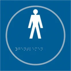 ASEC `Gents` 150mm X 150mm Taktyle (Braille) Self Adhesive Sign 1 Per Sheet
