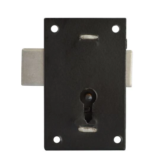 ASEC 150 1 Lever Straight Cupboard Lock 57mm BLK KA Visi