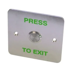 ASEC Press To Exit Stainless Steel Surface 1 Gang Button - `Press To Exit`