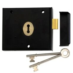 UNION 1116 1 Lever Rim Deadlock 108mm BLK Boxed KA