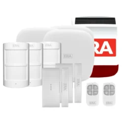 ERA HomeGuard Alarm Kit 3 1 Hub, 3 PIR, 2 Contact, 2 Remote, Siren