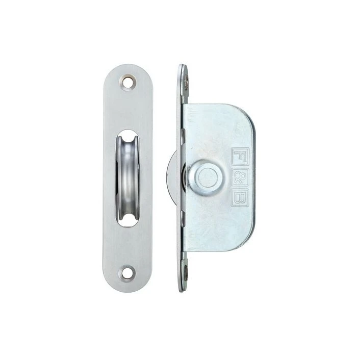 Zoo Hardware Brass Ball Bearing Pulleys - 1 3/4" Radius Forend - Satin Chrome