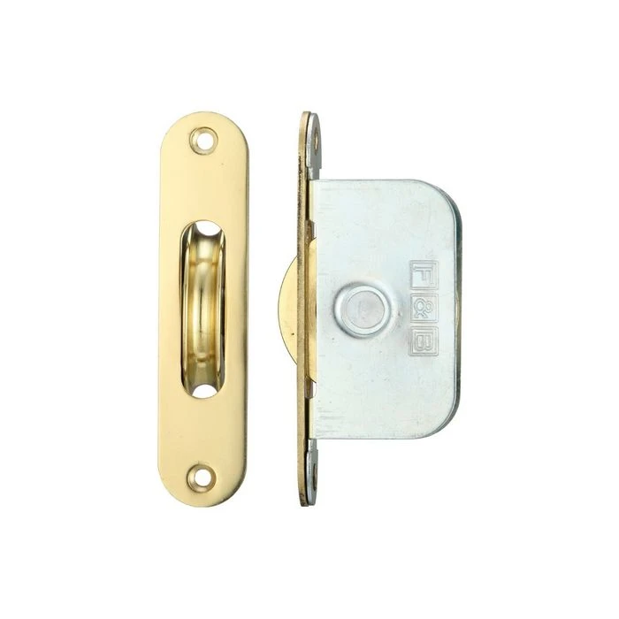 Zoo Hardware Brass Ball Bearing Pulleys - 2 1/4" Radius Forend - Polished Brass