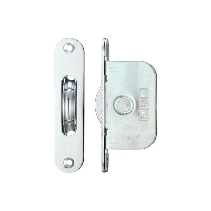 Zoo Hardware Brass Ball Bearing Pulleys - 2 1/4" Radius Forend - Polished Chrome