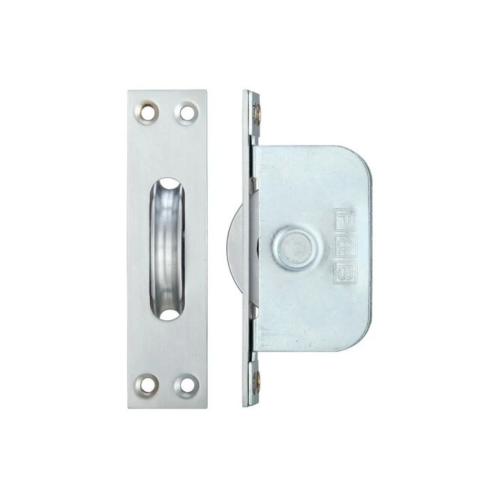 Zoo Hardware Brass Ball Bearing Pulleys - 2 1/4" Square Forend - Satin Chrome