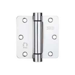 Zoo Hardware Spring Hinge Plus Slave Pack - Radius - 3.5"x3.5"x2.5 - Polished Chrome (Contains 2 Spring And 1 Unsprung Hinge) - Polished Chrome
